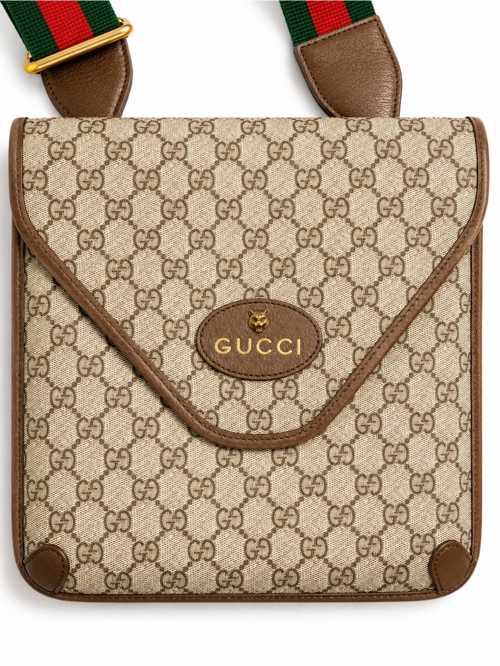 Gucci Neo Vintage GG Supreme Web Flap Messenger Bag Beige New Acero EUC - Picture 2 of 6